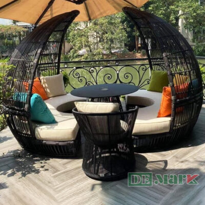 Ghế Hồ Bơi Có Mái Che Nhựa Giả Mây MT4A66