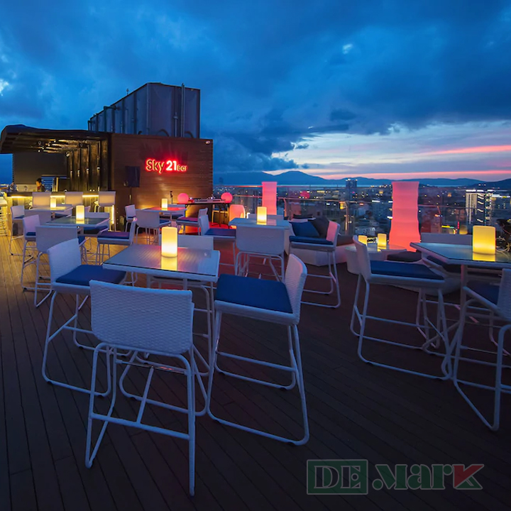 Ghế quầy bar giả mây cao cấp cho quán cafe